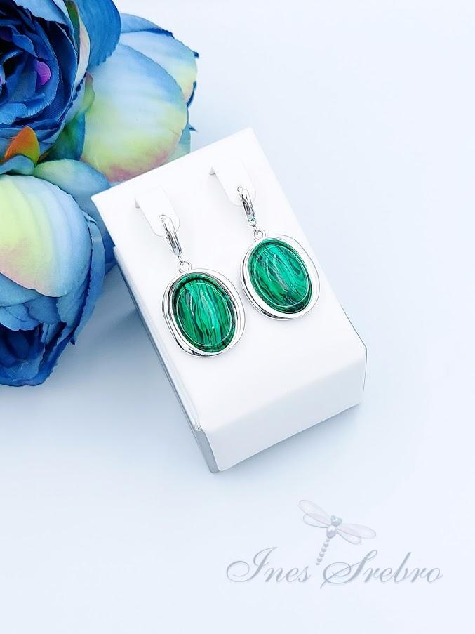 1000 malachit kolczyki