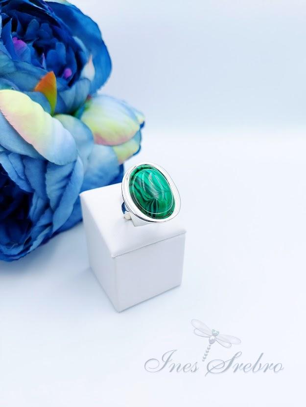 1000malachit pierścionek