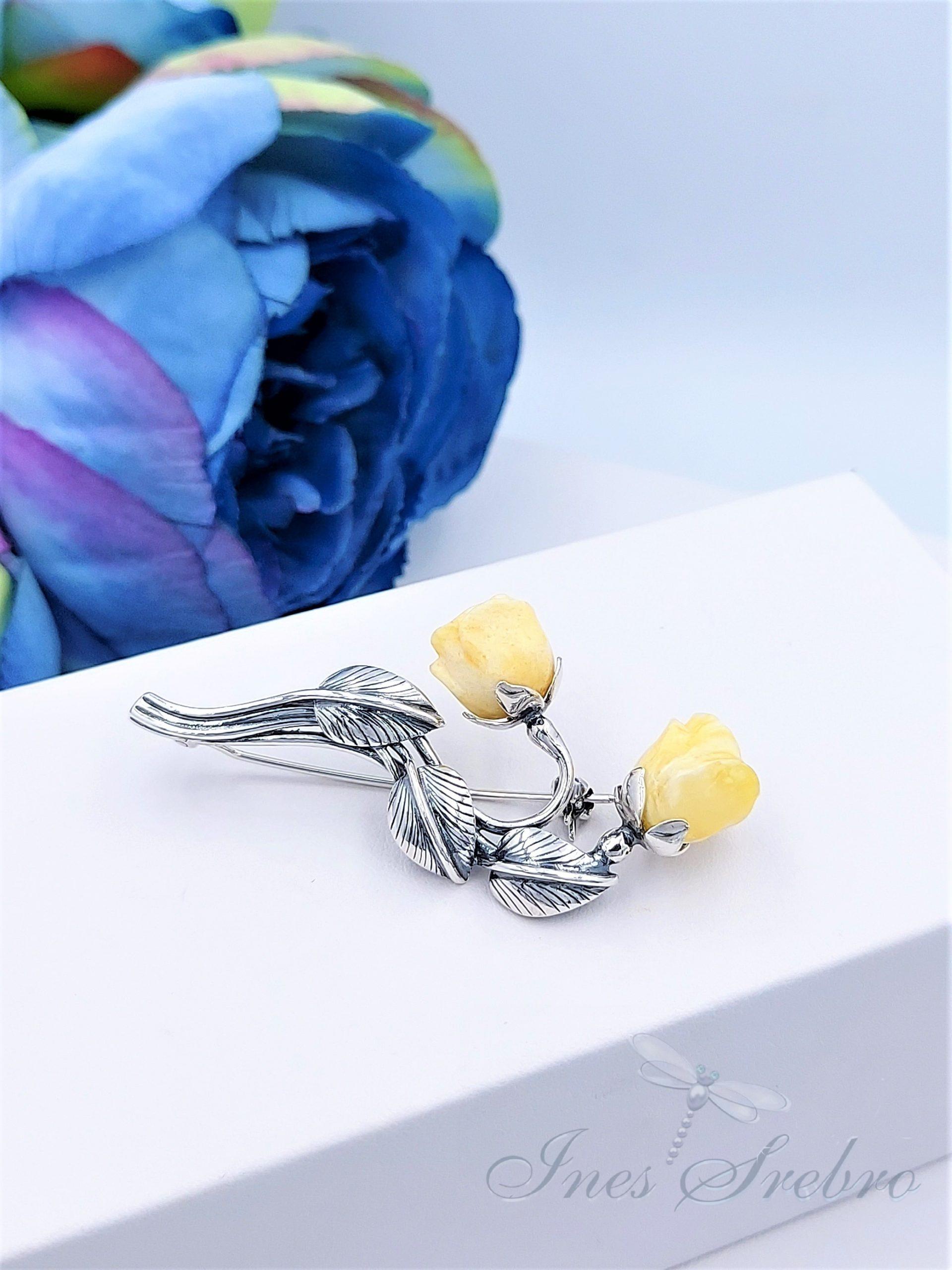 Ln 7999 róża podwójna mleczny bursztyn