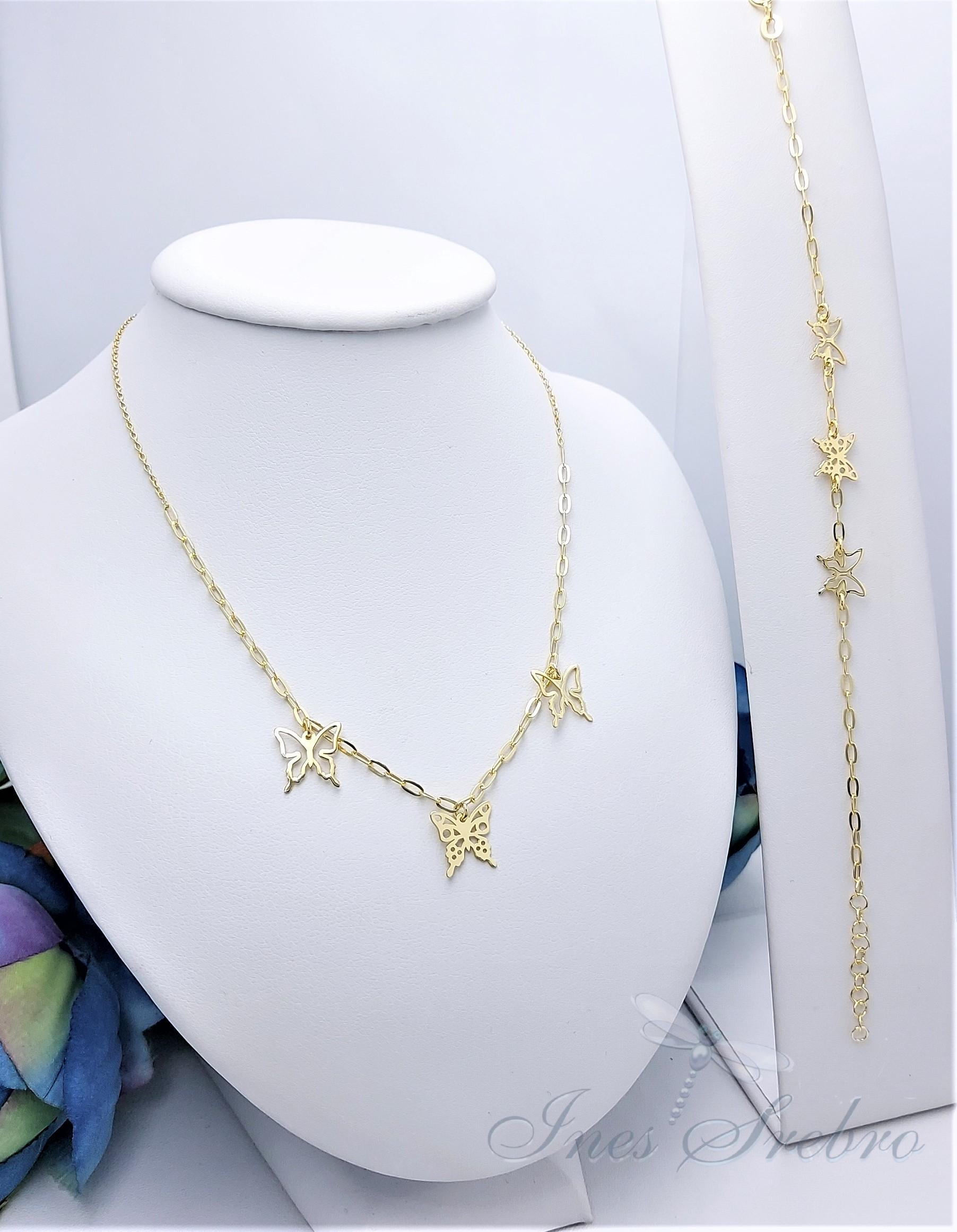 079 zł komplet Komplet pozłacany z trzema motylami na grubszym ankrze – It 079 as.