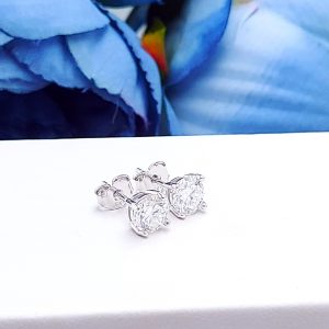 diament moissanite kolczyki na sztyft