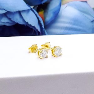 diament moissanite kolczyki na sztyft