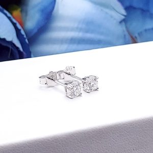 diament moissanite kolczyki na sztyft