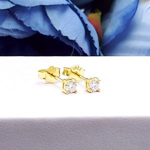 diament moissanite kolczyki na sztyft
